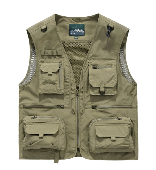 Acydar Mens Outdoor Fishing Work Safari Travel Photo Cargo Vest Outdoor Fishing Vest