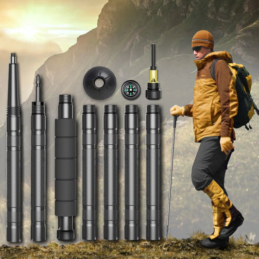 TrailMaster Collapsible Trekking Pole with Navigation Tools